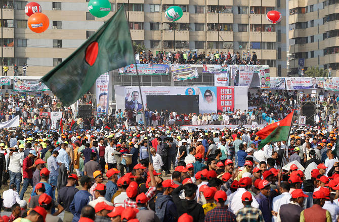 A scene from the rally in Dhaka. Photo: X