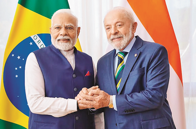 Prime Minister Modi and President Lula. Photo: INN