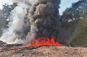 بھیونڈی : نئی بستی میں پلاسٹک اسکریپ میں آتشزدگی