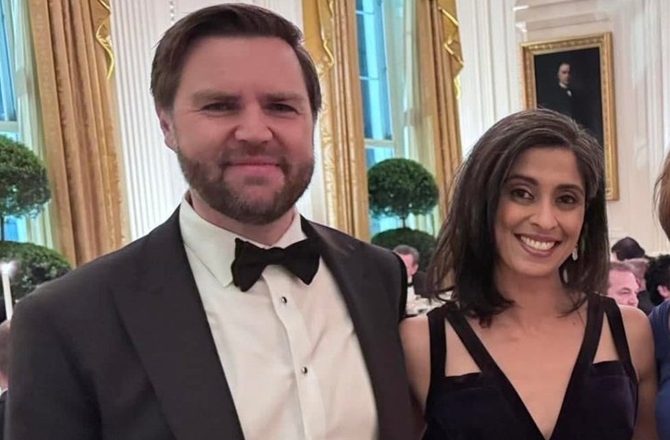 JD Vance (left) and his wife Usha. Photo: X