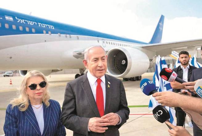 Israeli Prime Minister Netanyahu after arriving in America. Photo: INN