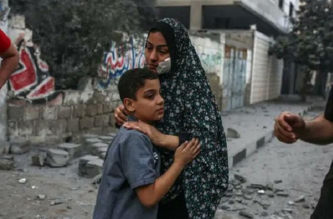 Reem al-Salim, inset Palestinian women. Photo: INN