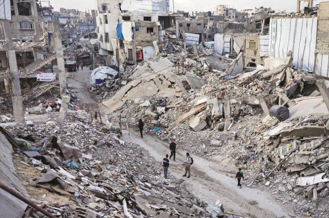 The area of ​​Jabalia where the Israeli army carried out a demolition operation on Wednesday. Photo: INN