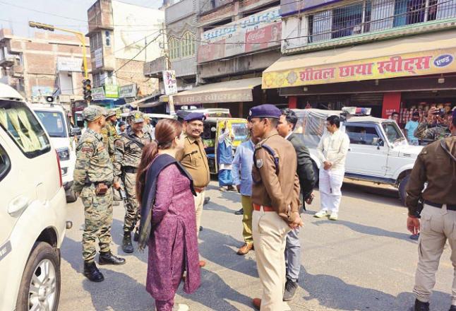 After the communal tension, the security personnel are looking diligent. Photo: INN