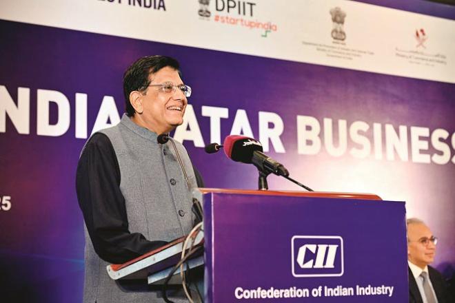Union Minister of Commerce and Industry Piyush Goyal speaking. Photo: PTI