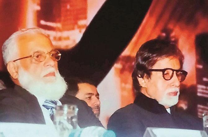 Sohail Lokhandwala with Dilip Kumar and Amitabh Bachchan. Photo: INN