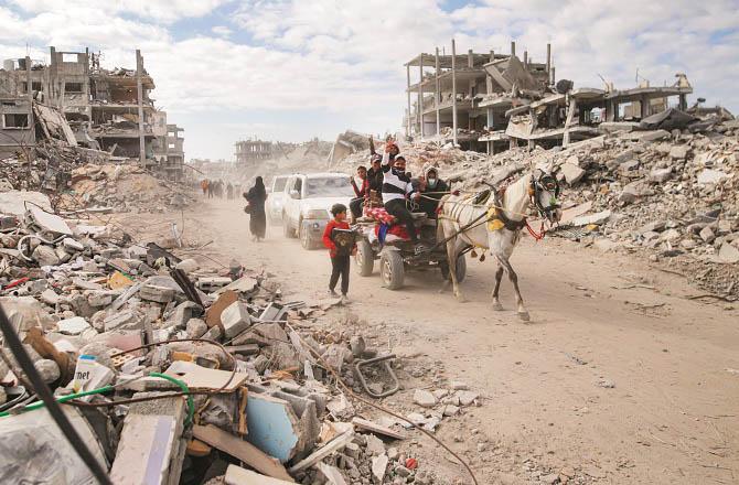 Citizens in Gaza are returning to their homes and Trump wants them to leave. Photo: INN