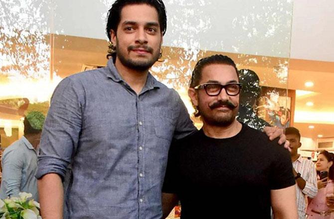 Aamir Khan with his son Junaid Khan. Photo: INN