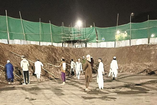 A scene of preparation for Tablighi gathering in Kharghar. Image: Revolution