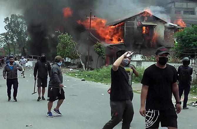 Riots broke out in Manipur on May 3, 2023. Photo: INN.