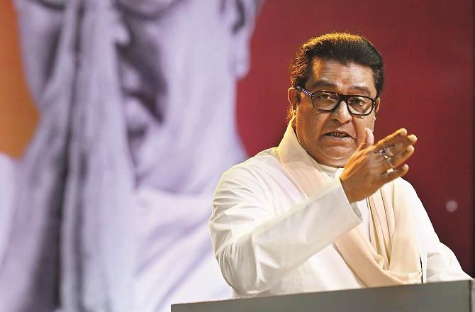 Raj Thackeray speaking.  Photo: Ashish Raje