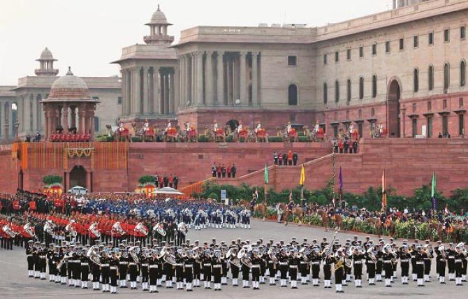 The march of army troops on the Rajpath gives a sense of the country`s military might. Photo: INN