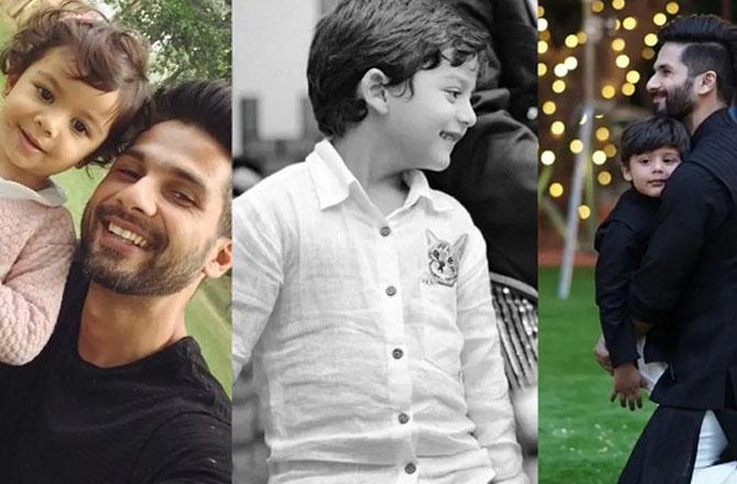 Shahid with his son Zain and daughter Masha. Photo: INN