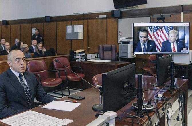 Trump appeared in court virtually. Photo: PTI