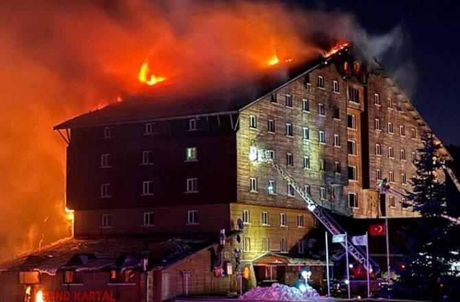 The hotel in Turkey where there is a fire. Photo: X