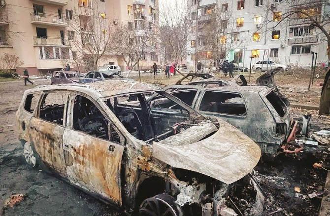 Scene of destruction in Ukraine. Photo: INN