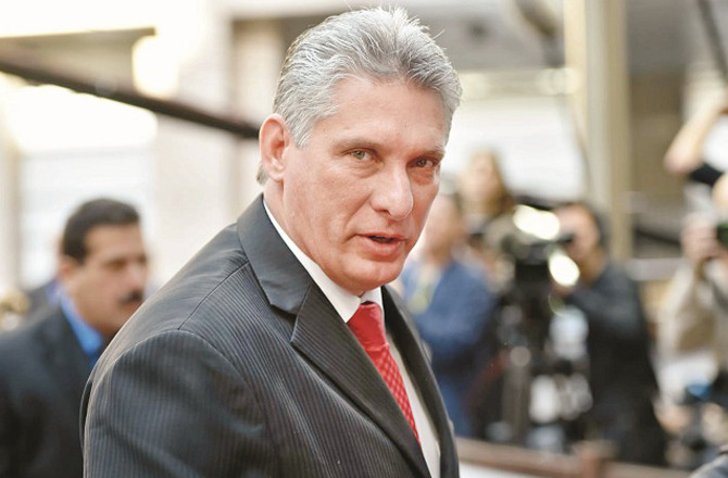 Cuban President Miguel Diaz-Canel has expressed strong anger at the United States. Photo: INN