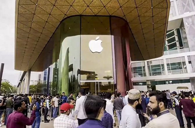 Apple showroom in Mumbai. Photo: X