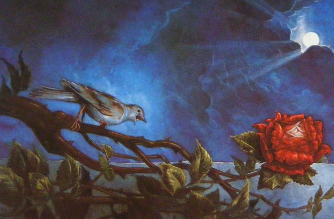 The Nightingale and The Roseیہ کہانی ایک معصوم بلبل کی ہے جو دیکھتی ہے کہ ایک نوجوان محبت کے مرض میں مبتلا ہے۔اور شہر بھر میں سرخ گلاب نہیں ہے۔ نوجوان کو اس کی محبت سے ملوانے کیلئے بلبل سرخ گلاب بنانے کی کوشش کرتی ہے۔ پوری رات سرخ گلاب بنانے میں نکل جاتی ہے اور صبح سرخ گلاب لے کر نوجوان اپنی معشوقہ سے ملاقات کیلئے جاتا ہے۔ لیکن سرخ گلاب کس قدر مشکل سے بنا، یہ کسی کو نہیں معلوم۔
پوری کہانی پڑھنے کیلئے اس لنک پر کلک کیجئے: بلبل اور گلاب (دی نائٹ اینگل اینڈ دی روژ)