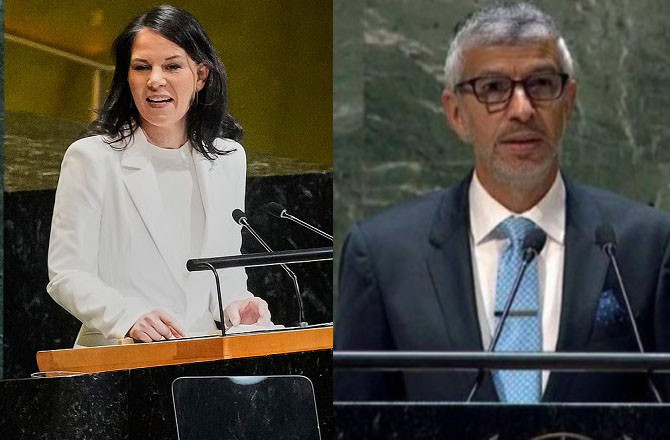 Abdulaziz Al-Wasel and Annalina Baerboch. Photo: INN.