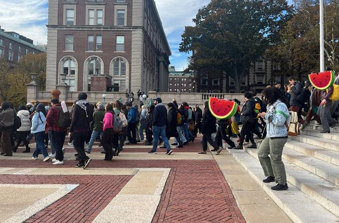 Several students were detained for a pro-Palestinian protest at Columbia University. Photo: X