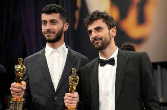 Hamdan Bilal after receiving the Oscar. Photo: INN