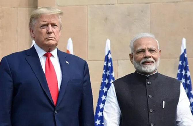 Prime Minister Modi with Trump. Photo: INN