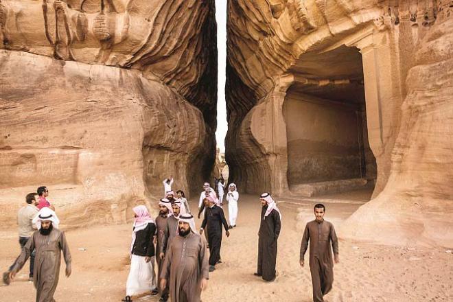 The people of Thamud carved out mountains to build their homes, and their ruins remain a lesson to this day. Photo: INN