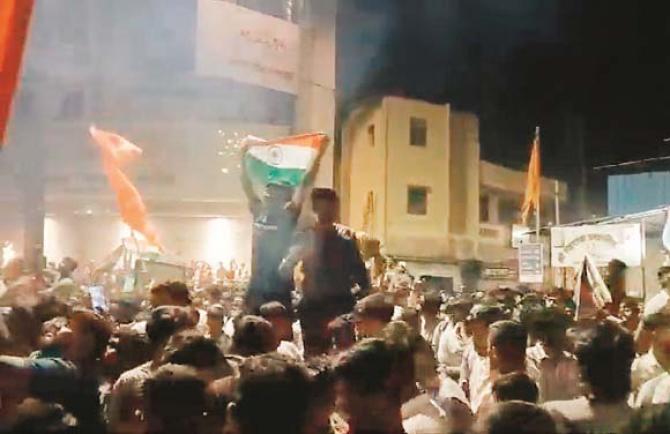 Riots during celebrations in Sangli`s Mirage City. Photo: Agency