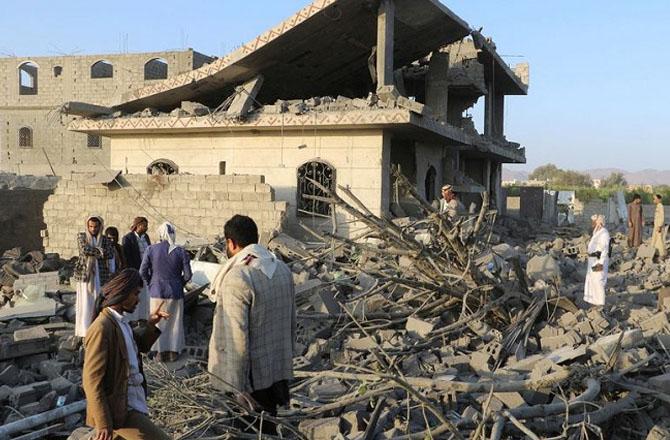 A picture of the US attack on Yemen that killed 30 people. Photo: INN
