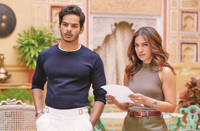 Bhumi Pednekar and Ishaan Khatter can be seen in a scene from the web series `The Royals`. Photo: INN.