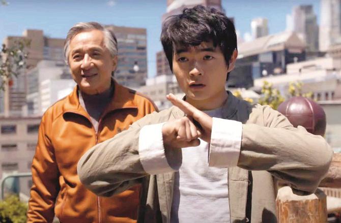 Ben Wang and Jackie Chan can be seen in a scene from the movie `The Karate Kid: Legend`. Photo: INN