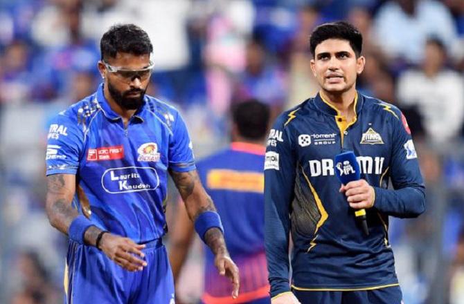 Gujarat Titans captain Shubman Gill (right) and Mumbai Indians` Hardik Pandya will be hoping for a better performance from their team. Photo: INN