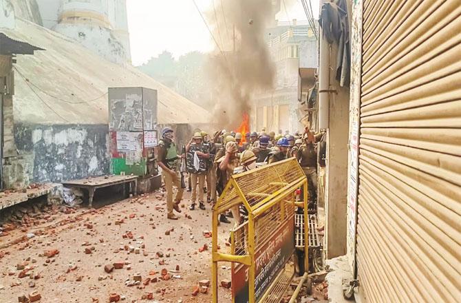 File photo of an area during the Sambhal violence
