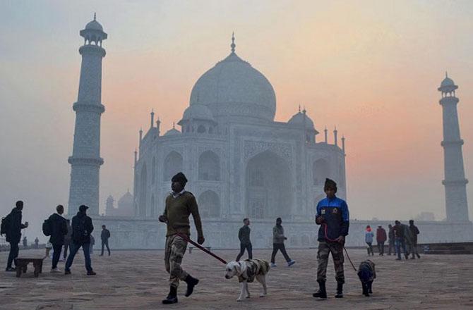 Security has been tightened at the Taj Mahal. Photo: INN.