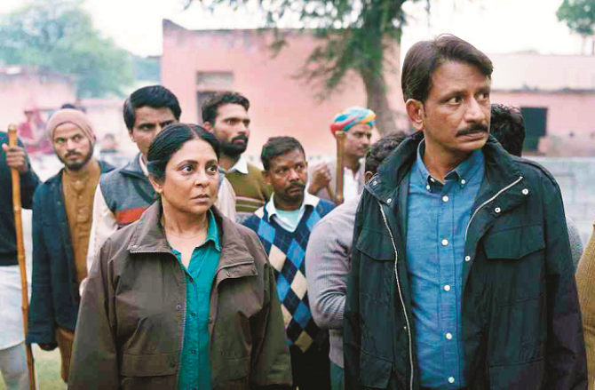 Rajesh Tailing, Shefali Shah and others can be seen in a scene from the web series `Delhi Crime Season 3`. Photo: INN