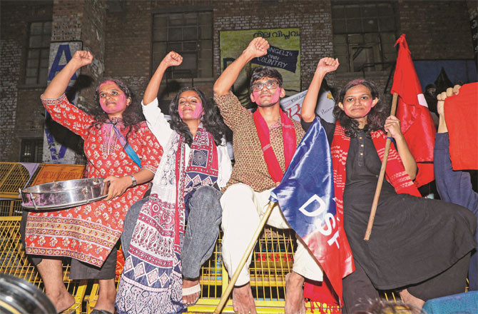 The four winning candidates of the Left Alliance. (PTI)