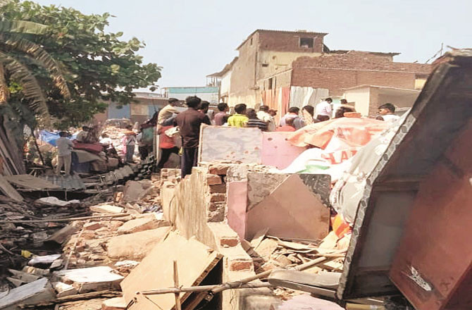 The scene after the demolition operation in Maloney. (Photo: Inqil)