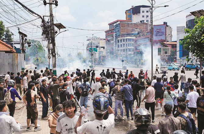 A scene from the protest by Jain Zee in Bara district. Photo: INN