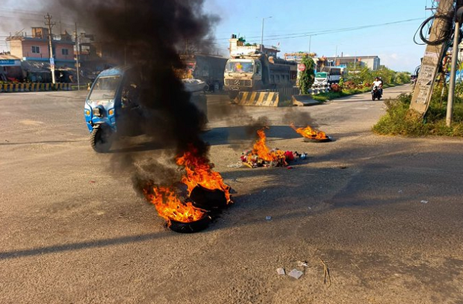 A scene from a violent protest in Nepal: Photo: X
