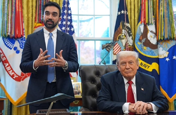 Trump and Mamdani meet in the Oval Office. Photo: PTI