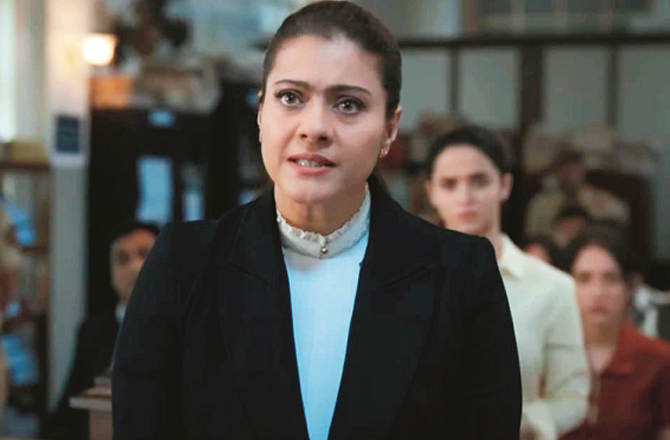 Kajol can be seen in a scene from the web series `The Trial Season 2`. Photo: INN