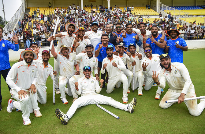 Vidarbh Cricket Team.Photo:PTI