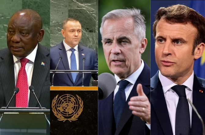 Emmanuel Macron, Marc Carney, Karol Nawrocki, and Cyril Ramaphosa. Photo: X