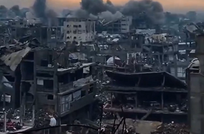 Gaza City destroyed by Israeli aggression. Photo: X