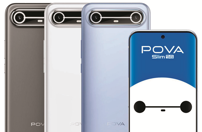 Tecno Pova Slim 5G is available in different colors. Photo: INN
