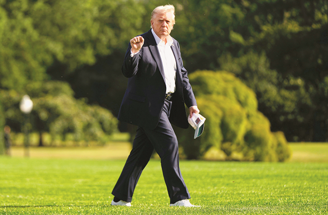 US President Donald Trump at the White House. Photo: PTI.