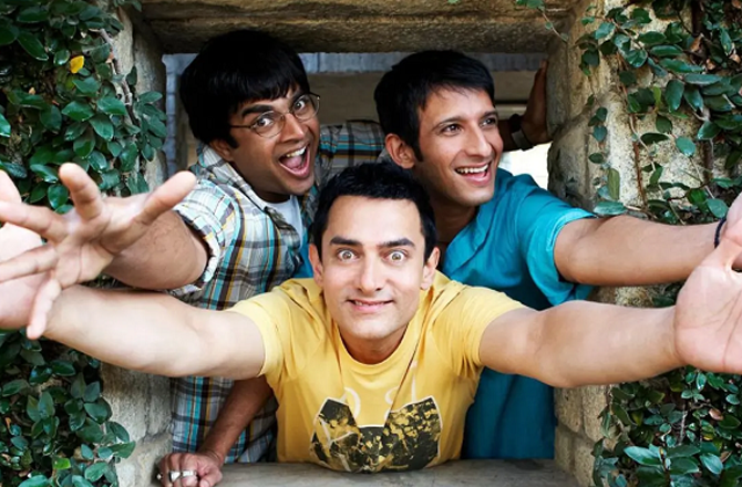 Aamir Khan, Sharman Joshi and R. Madhavan in the film 3 Idiots. Photo: INN