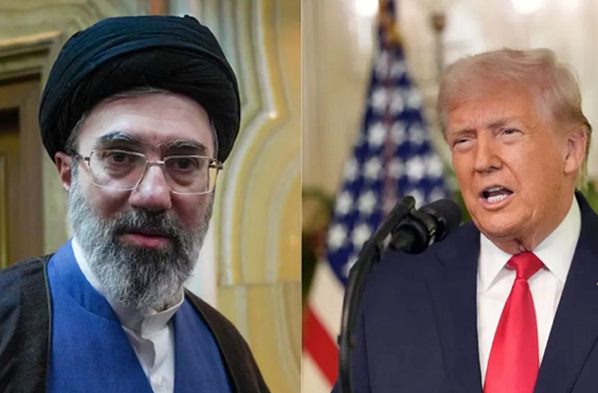 Donald Trump and Mojtaba Khamenei. Photo: INN
