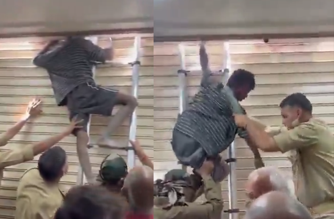 غازی آباد: کلینک میں چوری کی کوشش ناکام، لڑکا شٹر میں پھنس گیا